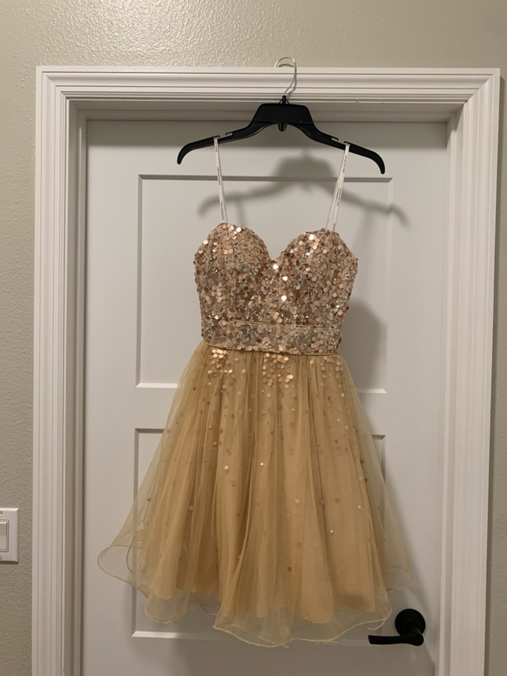 Narianna Gold Sequin Tulle Party Dress